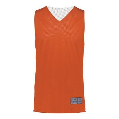 Augusta Sportswear 162 Youth Tricot Mesh Reversible 2.0 Jersey in Orange/White size XS | Polyester