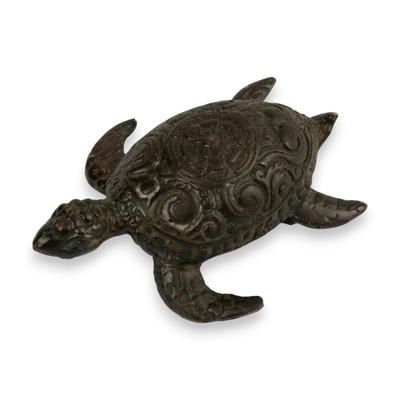 Green Turtle,'Artisan Crafted Bronze Turtle with Antique Finish'