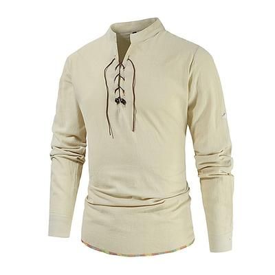 Retrò Vintage Medievale Rinascimento Camicia Pirata Vichingo Ranger Costume Per uomo Costumi da pirata Fantasia Halloween Carnevale martedì grasso Feste LARP Adulti Camicia