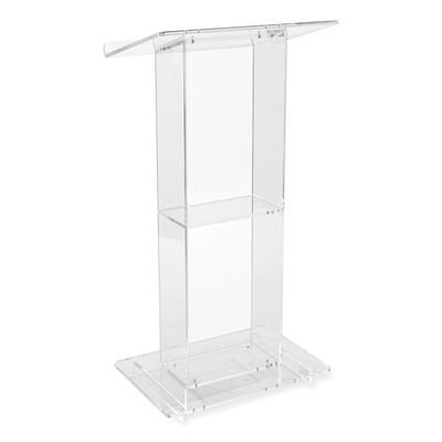 Oklahoma Sound 401S Clear Acrylic Lectern with Shelf, 24 x 15 x 46, Clear NPS401S