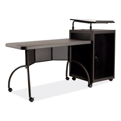 Oklahoma Sound TWP Teacher's WorkPod Desk and Lectern Kit, 68" x 24" x 41", Charcoal Gray NPSTWP