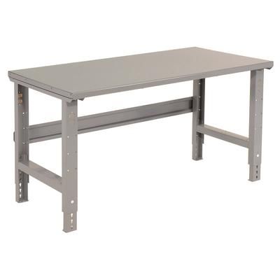 Global Industrial Standard Duty Steel Top Adjustable Height Workbench, 2,000 lbs, 72 x 30 x 30.88 to 36.88, Gray (GBE183154)