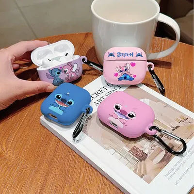 Mignon Disneys points antichoc protection brillant HD dur PC écouteur housse pour AirPods 1 2 3 4 Pro Pro2 avec crochet en métal