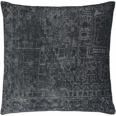 Brylee 20" Square Cotton Charcoal/Slate Blue/Graphite Throw Pillow - Boutique Rugs