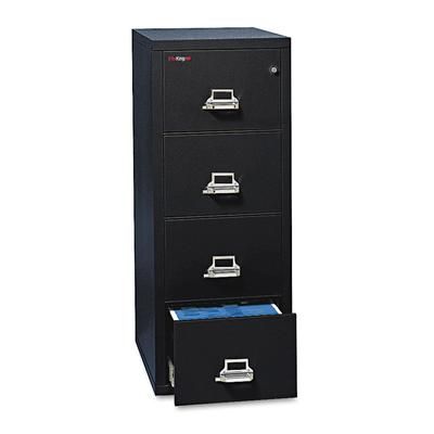 Fireking 41825CBL Four-Drawer Vertical File, 17.75w x 25d x 52.75h, UL Listed 350° for Fire, Letter, Black FIR41825CBL