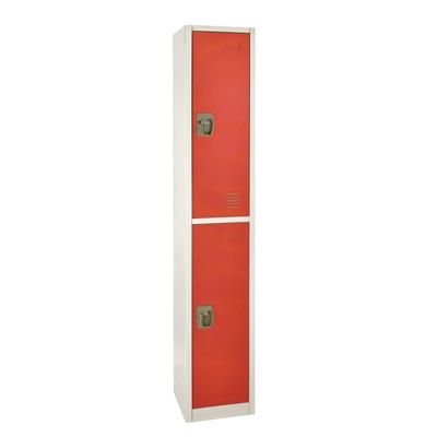 AdirOffice Steel Storage Locker, 2 Compartment, 12 x 12 x 72, Red (ALHI629202RED)