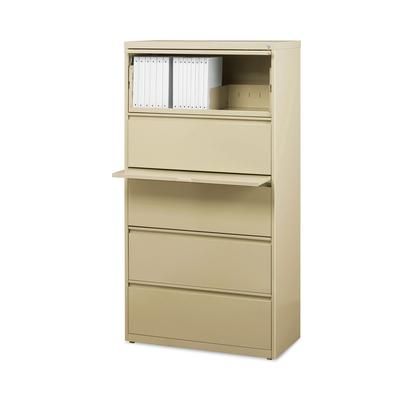 Alera Lateral File, Five Legal/Letter/A4-Size File Drawers, 30" x 18.62" x 67.62", Putty (ALEHLF3067PY)