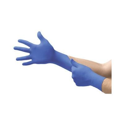 Ansell Cobalt N19 Nitrile Powder-Free Disposable Gloves, Textured, 3.9 mil Palm/4.3 mil Finger, Medium, Cobalt (748-N192)