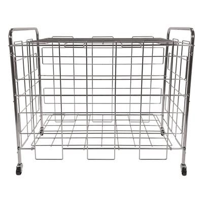 Champion Sports Portable Ball Locker, Metal, 176 lb Capacity, 24 x 41 x 36, Chrome (CSIBCX)