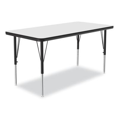 Correll® 2448DE80954P Markerboard Activity Tables, Rectangular, 48" x 24" x 19" to 29", White Top, Black Legs, 4/Pallet CRL2448DE80954P