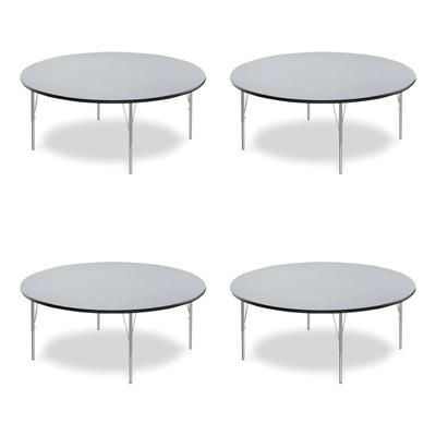 Correll® 60TFRD15954P Height Adjustable Activity Tables, Round, 60" x 19" to 29", Gray Granite Top, Gray Legs, 4/Pallet