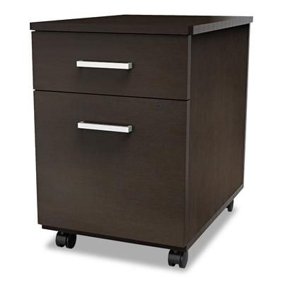Linea Italia TR752MOC Trento Line Mobile Pedestal File, 16.5w x 19.75d x 23.63h, Box/File Drawer, Mocha LITTR752MOC