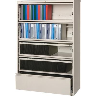 Lorell 43516 Lateral File, RCD, 5-Drawer, 42" x 18-5/8" x 68-3/4", Putty LLR43516