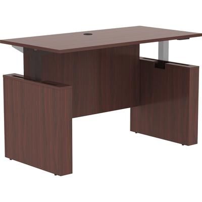 Lorell 69571 Essentials 60" Sit-to-Stand Desk Shell, 0.1" Top, 1" Edge, 60" x 29" x 49", Material: Polyvinyl Chloride (PVC) Edge, Finish: Mahogany Lam