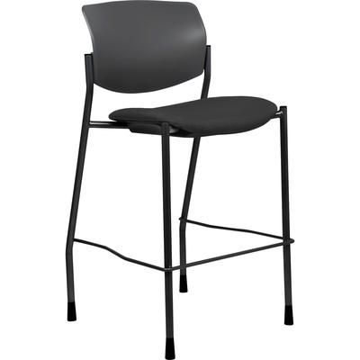 Lorell 83119 Stool, Black Plastic Back, 21-1/2" x 25" x 45", Black Fabric Seat LLR83119
