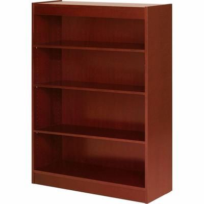 Lorell 89052 4 Shelf Veneer Panel Bookcase, 36 x 12 x 48 , Cherry LLR89052