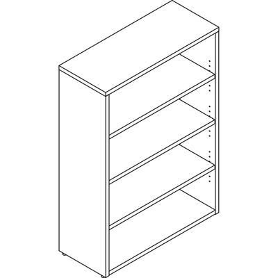 Lorell PBK3448GE Prominence 2.0 Gray Elm Laminate Bookcase - 34" x 12" x 48" , 1" Top, 0.1" Edge - 4 Shelve(s) - Material: Laminate Surface, Particleb
