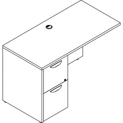 Lorell PR2448LGE Prominence 2.0 Gray Elm Laminate Desk Unit - 48" x 24" x 29" , 1" Top, 0.1" Edge - 2 x File Drawer(s) - Band Edge - Material: Particl