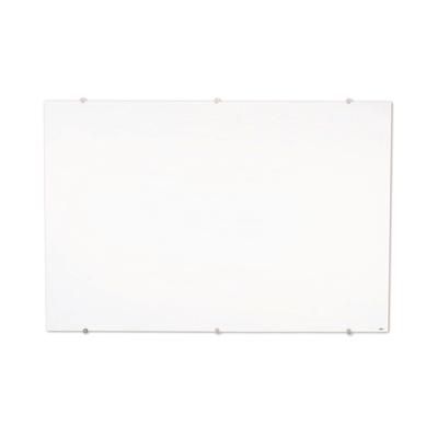 Luxor Magnetic Wall-Mounted Glass Board, 48" x 36", White Surface, Silver Aluminum Frame (LXOWGB4836M)