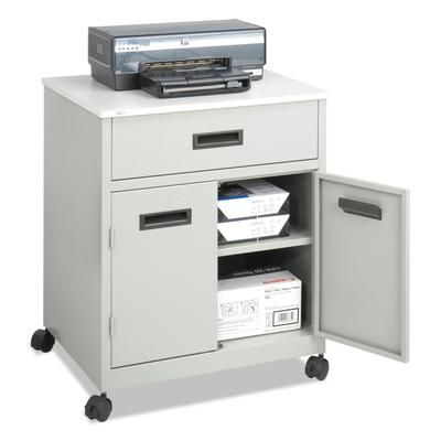 Safco 1870GR Steel Machine Stand w/Pullout Drawer, 25w x 20d x 29-3/4h, Gray SAF1870GR