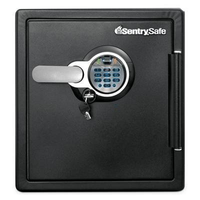 Sentry SFW123BSC Fire-Safe with Biometric & Keypad Access, 1.23 cu ft, 16.3w x 19.3d x 17.8h, Black SENSFW123BSC
