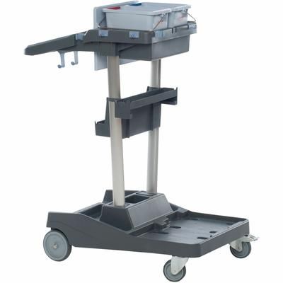 Vileda Professional VoleoPro Cart, 4 Casters, Plastic, Aluminum, Anodized Aluminum, Steel, x 4.8" Width x 8" Depth x 17.8" Height, Gray (VLD143724)