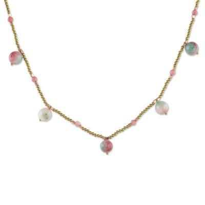 Fresh Blossoms,'Quartz Beaded Necklace from Thailand'