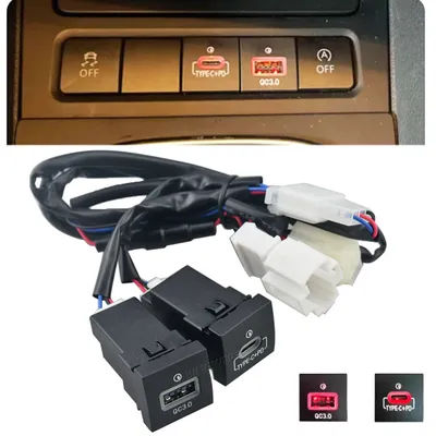 Car Charger Socket 12V/24V USB Charging Outlet Power Adapter QC3.0 PD Type For VW Golf 6 Jetta 5 MK5 Scirocco 06-12