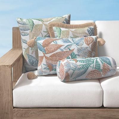 Mosaic Vinery Indoor/Outdoor Pillow - Claypot, 17" x 17" Square Claypot, 17" x 17" Square in Claypot with Natural Tassels - Frontgate