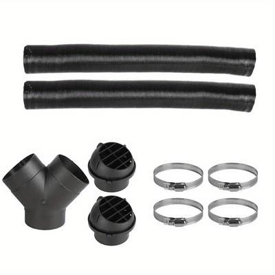 TEMU 75mm Pipe Ducting Y Piece+ Warm Air Outlet Vent +hose Clip Kit For Heater