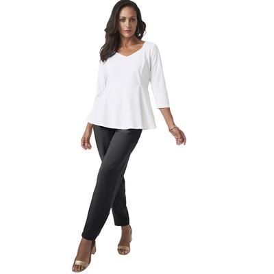 Plus Size Women's Knit Crepe Sweetheart Neck Top by Jessica London in White (Size 1X)