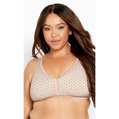 Plus Size Women's Fashion Cotton Bra by Avenue Body in Almond Spot (Size 48 D)