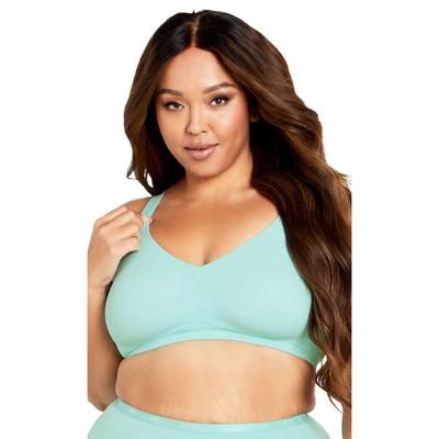 Plus Size Women's Wireless Back Smoother Bra by Avenue Body in Aqua Splash (Size 40 D)