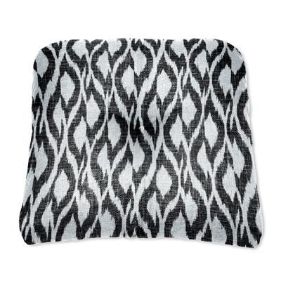 BH Outdoor Performance Tufted Wicker Chair Cushion by BrylaneHome in Black Ikat Thick Patio Seat Pad