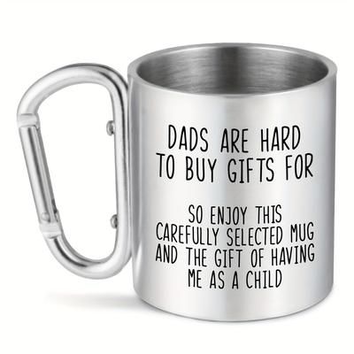 TEMU Dad's 10oz Stainless Steel Coffee Mug - Perfect Gift For Father's Day, Christmas & Birthdays From Daughter Or Son - Durable, Anti-shatter Travel Cup With Handle
