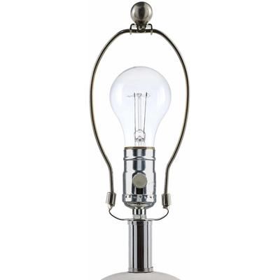 Valendries 25"H x 14"W x 14"D Traditional White/Peach/Metallic Silver/Metallic - Nickel/Translucent Table Lamp - Boutique Rugs