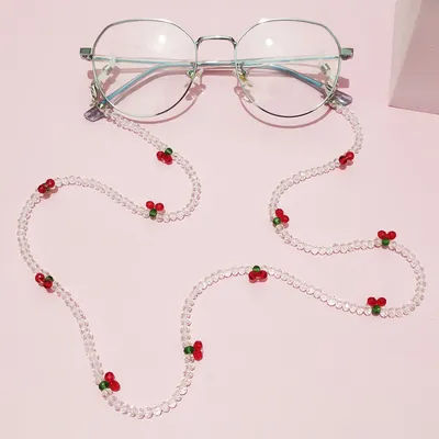 Lunettes de soleil chaînes de masquage chaînes de masque chaîne de lunettes cerise pour femmes rétro lunettes de soleil en métal lanières porte-cordon de lunettes