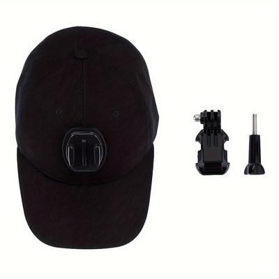TEMU Action Camera Compatible Adjustable Canvas Sun Hat Cap Release Mount For Hero, Yi, Soocoo Sports Cams