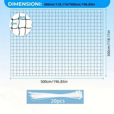 TEMU * 5m Net Green Balcony Mesh Cat Fence Net Balcony Net With Plastic Fixing , Window, Terrace, Indoor And Outdoor Cat Net, Outdoor Vegetable And Fruit Protection Net.