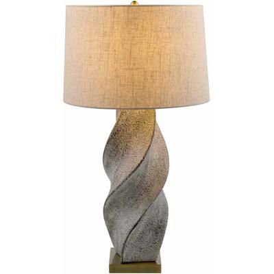 Photharam 33"H x 17"W x 17"D Traditional Black/Metallic Copper/Peach/White/Metallic Gold/Translucent Table Lamp - Boutique Rugs