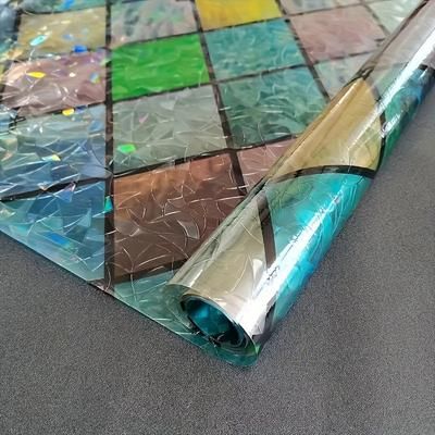 TEMU Crystal Lattice Electrostatic Glass Window Film - No Residue, Reusable Adhesive-free Installation For Home Decor