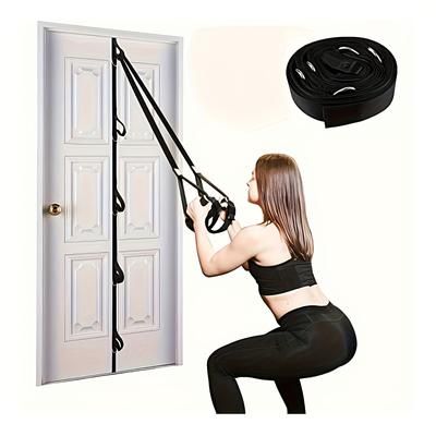 TEMU 1pc Black Nylon Resistance Door Cable - Medium Tension Strength Training & Fitness Band, 1pc Pack