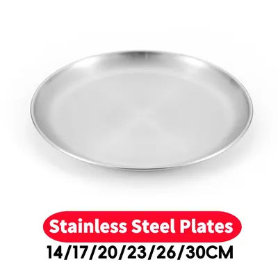 Stainless Steel Plates Camping Plates Reusable Dinner Plates Feeding Serving Tableware for Outdoor Camping Hiking Picnic BBQ