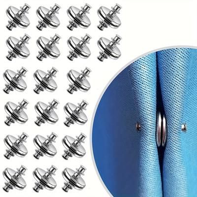 TEMU 12/20 Pairs Curtain Magnet Ties With Back Studs, Magnetic Buckles For Home, Bedroom, Office Curtains - , Reusable