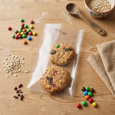 White Bakery Bag w/ Clear Front 4 1/4" x 6 1/2" 100 Pack CKHS46W