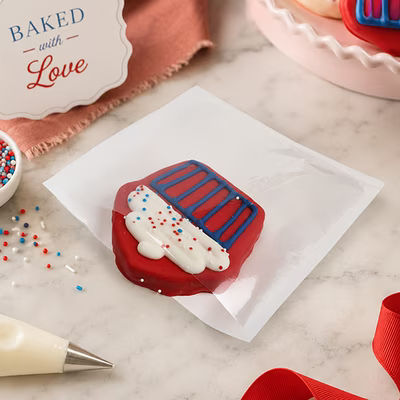 White Bakery Bag w/ Clear Front 6" x 6" 100 Pack CKHS66W