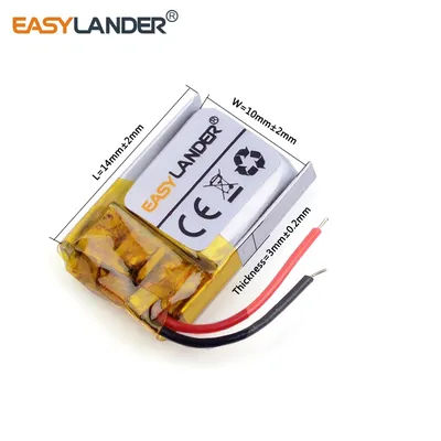 3,7 V 40 mAh 301014 Batterie rechargeable au lithium-ion polymère pour micro-appareil, casque Bluetooth, jouet 301015
