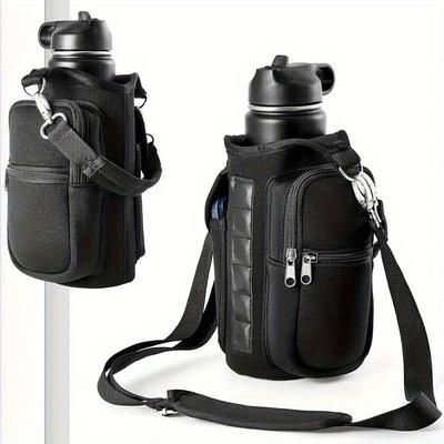 TEMU 1pc Neoprene Multifunctional Gym Bag With Magnetic Water Bottle Holder - Adjustable Strap & Phone Pocket, Ideal For - Workouts & Outdoor Activities, Small