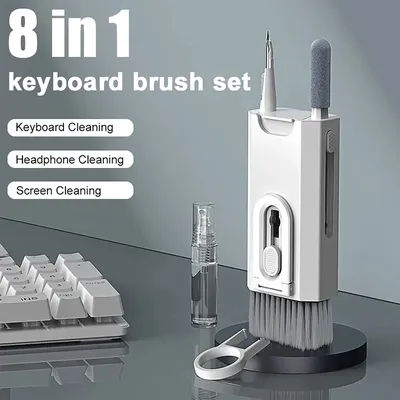 Kit de nettoyage de clavier 8 en 1, brosse de nettoyage d'écouteurs pour AirPods, ordinateur,