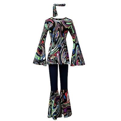 Giorno dei Re Mascherata Costume Disco Retrò Vintage Anni '70 Adulti Per donna Carnevale Mascherata Halloween Performance Costumi di Halloween facili Vestirsi